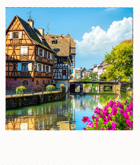 Polaroid de la ville de Strasbourg, ville natale d'Alice Blanc
